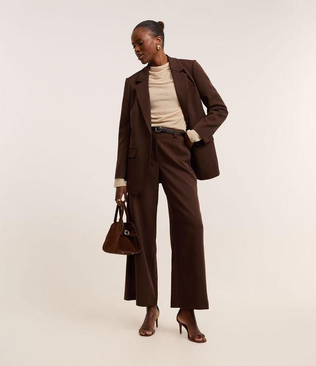 Calça Reta Alfaiatada com Cinto de PU - 2