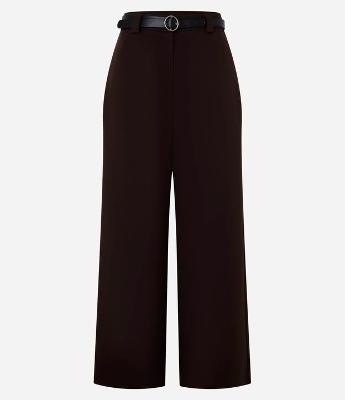 Calça Reta Alfaiatada com Cinto de PU