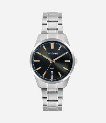 Relógio Analógico Cromado Masculino Mondaine
