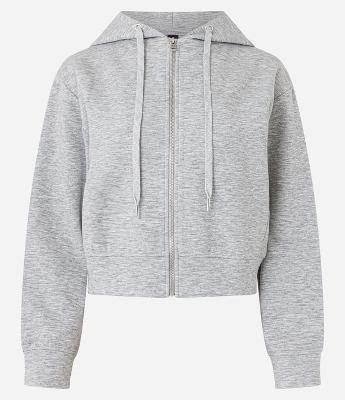 Casaco Slim em Moletom com Capuz e Forro Fleece