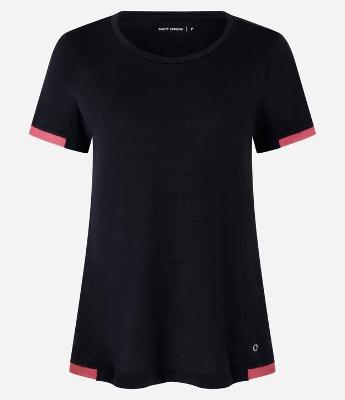 Camiseta Esportiva em Microfibra Efeito Mescla e Detalhe Contrastante