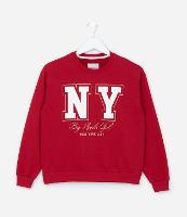Casaco Infantil em Moletom com Lettering NY - Tam 5 a 14 Anos - 1