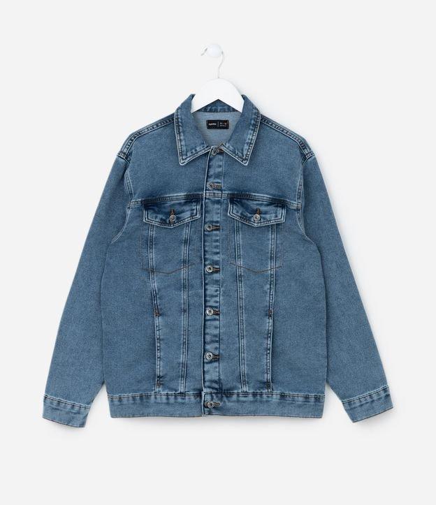 Jaqueta Infantil em Jeans com Recortes e Bolsos - Tam 5 a 14 Anos - 1