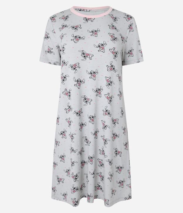 Camisola Curta em Viscose com Estampa Poá e Stitch - 1