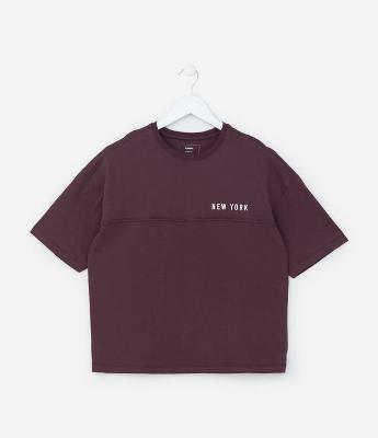 Camiseta Infantil com Lettering Frente e Costas - Tam 5 a 14 Anos