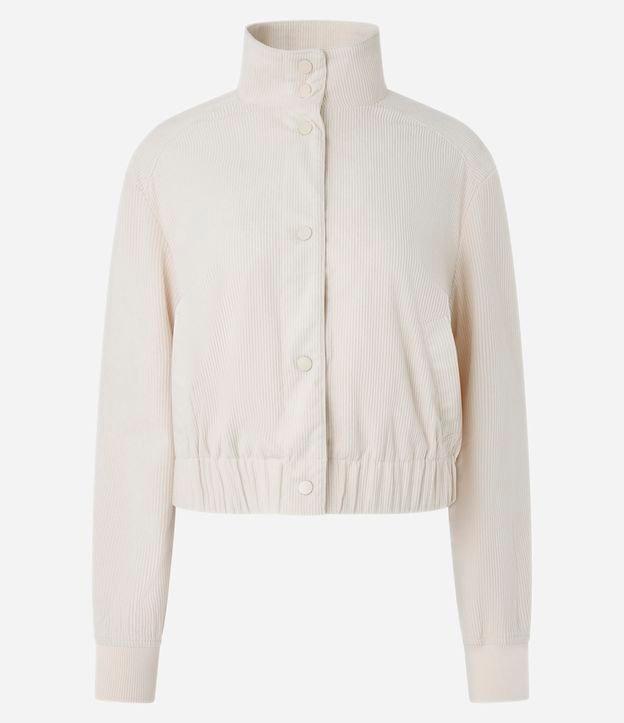 Jaqueta Bomber em Veludo Cotelê com Gola Alta - 1