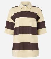 Camiseta em Algodão com Gola Polo e Listras - 1