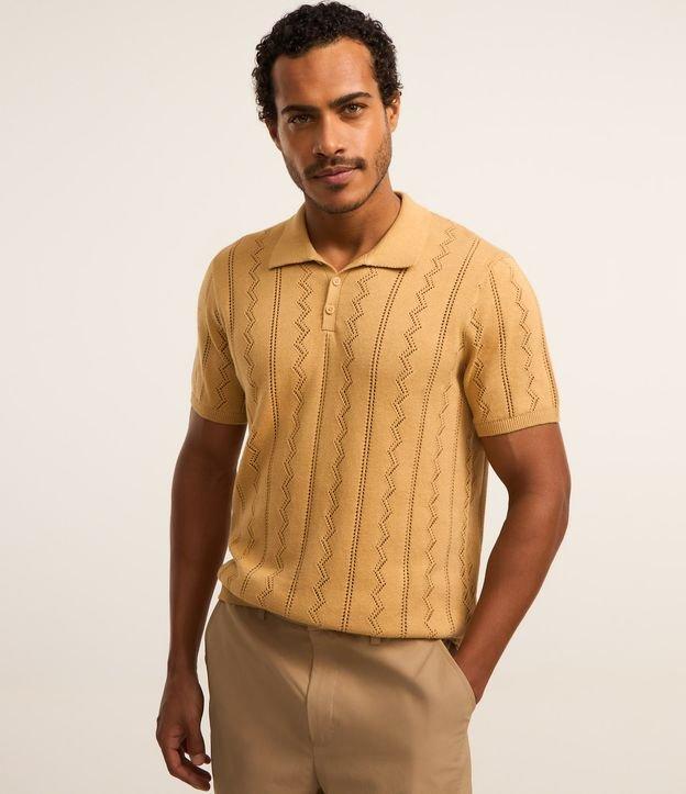 Camisa Polo em Algodão com Textura Zig Zag - 1