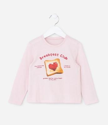 Blusa Infantil em Algodão Estampa Torradinha - Tam 1 a 6 anos