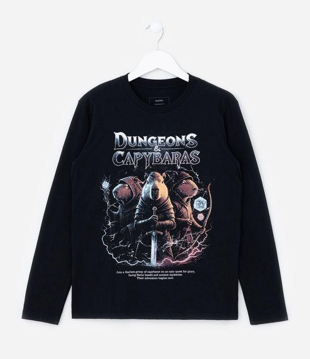 Camiseta Infantil em Algodão Estampa Capivaras - Tam 5 a 14 anos - 1