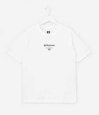 Camiseta Infantil Texturizada com Estampa Playstation - Tam 5 a 14 Anos