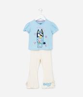 Conjunto Infantil com Estampa Bluey com Glitter - Tam 1 a 6 Anos - 1