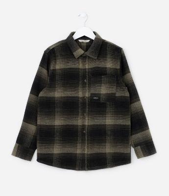 Camisa Infantil em Flanela com Estampa Xadrez - Tam 5 a 14 Anos