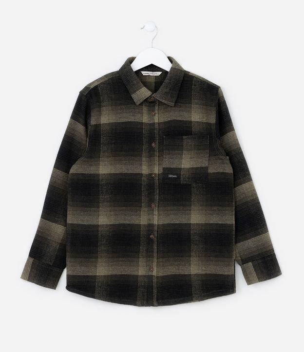 Camisa Infantil em Flanela com Estampa Xadrez - Tam 5 a 14 Anos - 1