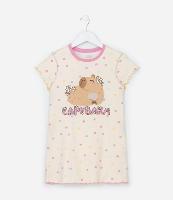 Camisola Infantil em Ribana com Estampa Capivara - Tam 4 a 14 Anos - 1