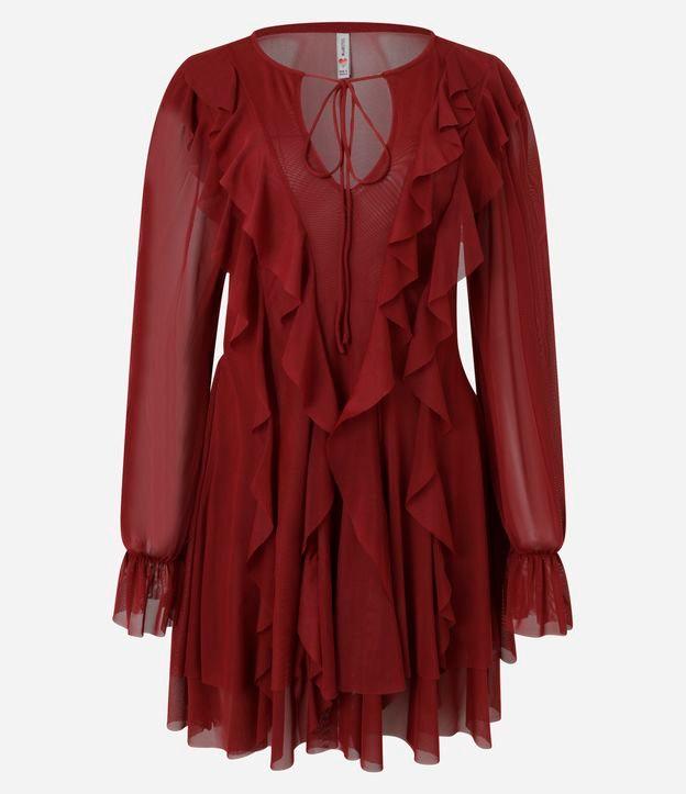 Vestido em Tule com Babados e Amarração - 1