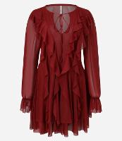 Vestido em Tule com Babados e Amarração - 1