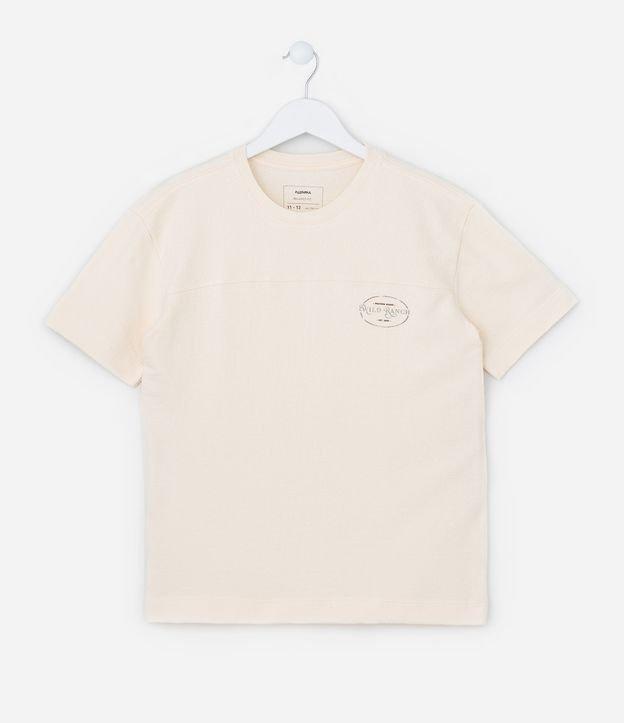 Camiseta Infantil com Textura Atoalhada e Estampa no Peito - Tam 5 a 14 Anos - 1