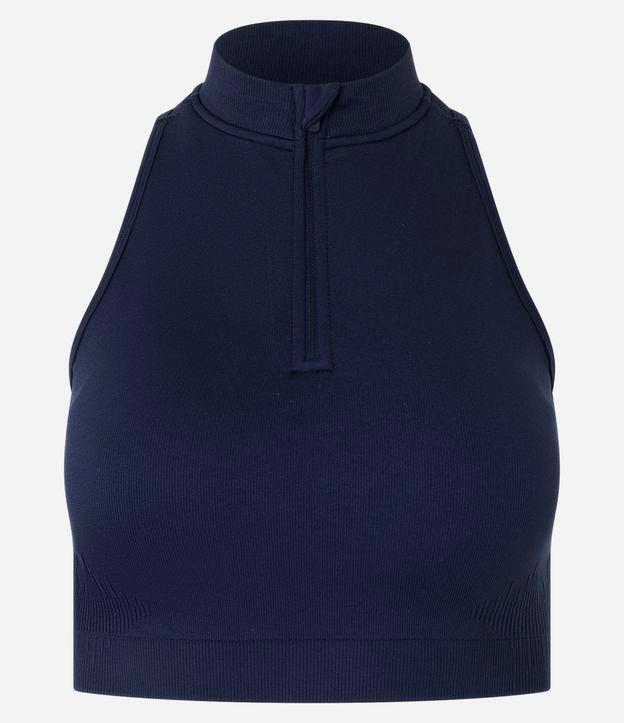 Top Halterneck Esportivo em Poliamida Seamless sem Bojo com Zíper - 1