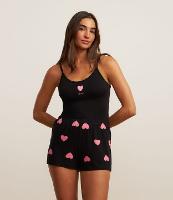 Pijama Short Doll Alcinha com Estampa Coração Love - 2