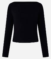 Blusa em Ribana com Decote Reto e Manga Longa - 1