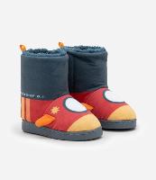 Pantufa Bota Infantil em Fleece com Bordado Foguete - Tam 19 a 28 - 1