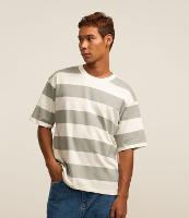 Camiseta Boxy em Algodão com Estampa de Listras Largas - 1