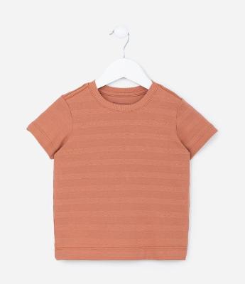 Camiseta Infantil Texturizada em Algodão - Tam 1 a 5 anos