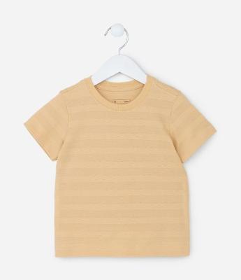 Camiseta Infantil Texturizada em Algodão - Tam 1 a 5 anos