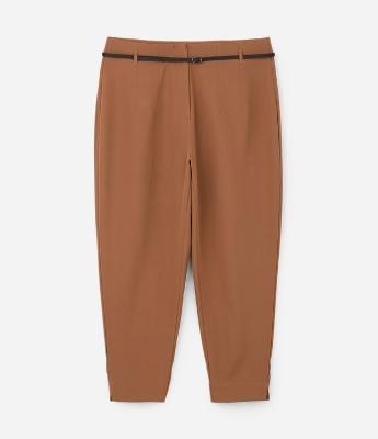 Calça Cenoura em Alfaiataria com Cinto Curve & Plus Size