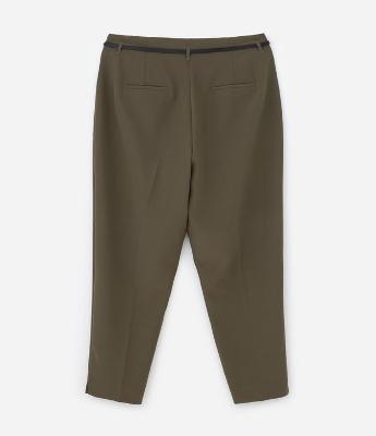 Calça Cenoura em Alfaiataria com Cinto Curve & Plus Size