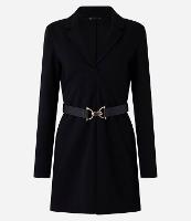 Vestido Curto em Crepe com Cinto de Fivela Diferenciada - 1