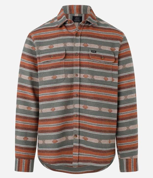 Camisa Comfort com Jacquard e Estampa Étnica - 1