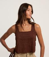 Blusa em Suede com Decote Quadrado - 1