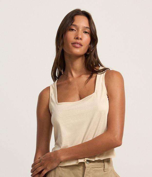 Blusa em Suede com Decote Quadrado - 1