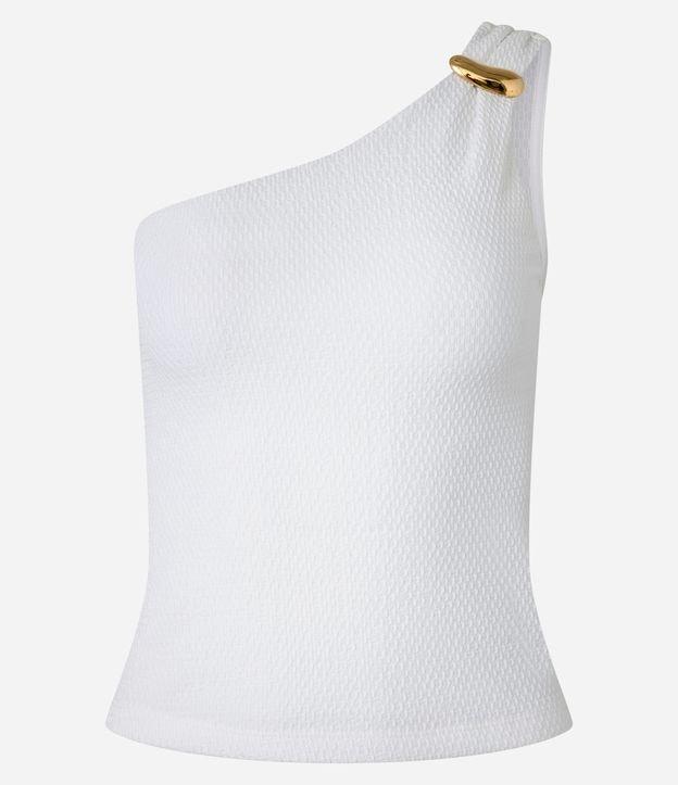 Blusa Ombro Só Texturizada com Detalhe Metalizado - 1