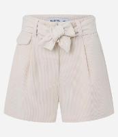 Short Curto em Veludo Cotelê com Pregas e Cinto de Amarração - 1