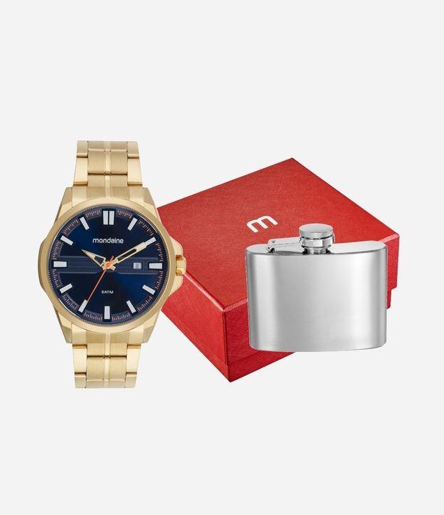 Kit Relógio Cronógrafo Cromado Masculino Mondaine - 1