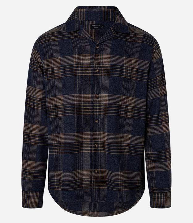 Camisa Regular em Flanela com Estampa Xadrez - 1