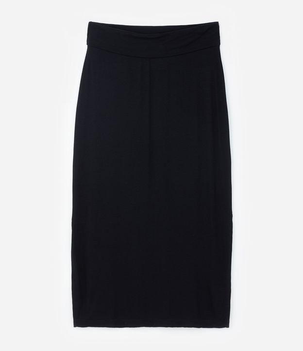 Saia Midi em Ribana com Fenda Lateral Curve & Plus Size - 1