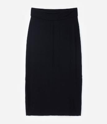 Saia Midi em Ribana com Fenda Lateral Curve & Plus Size