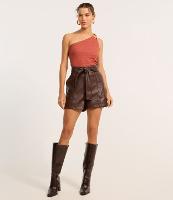 Blusa Texturizada com Um Ombro Só e Aviamento em Metal - 2