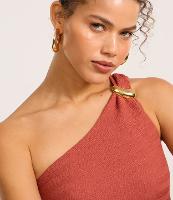 Blusa Texturizada com Um Ombro Só e Aviamento em Metal - 3