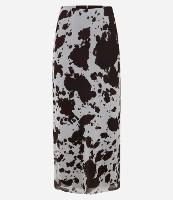 Saia Reta Longa em Tule com Estampa Animal Print Vaca - 1