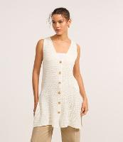 Colete Relaxed Alongado em Tricô com Botões - 2