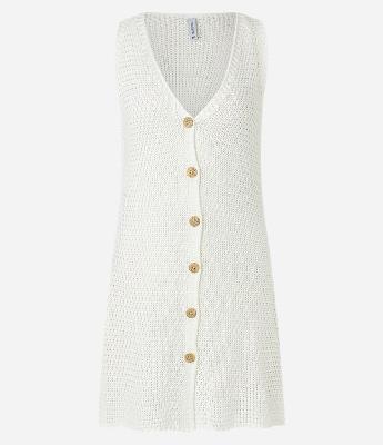 Colete Relaxed Alongado em Tricô com Botões