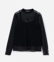 Blusa Sobreposta em Tule com Gola Redonda Curve & Plus Size - 1