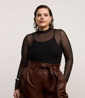 Blusa Sobreposta em Tule com Gola Redonda Curve & Plus Size - 2