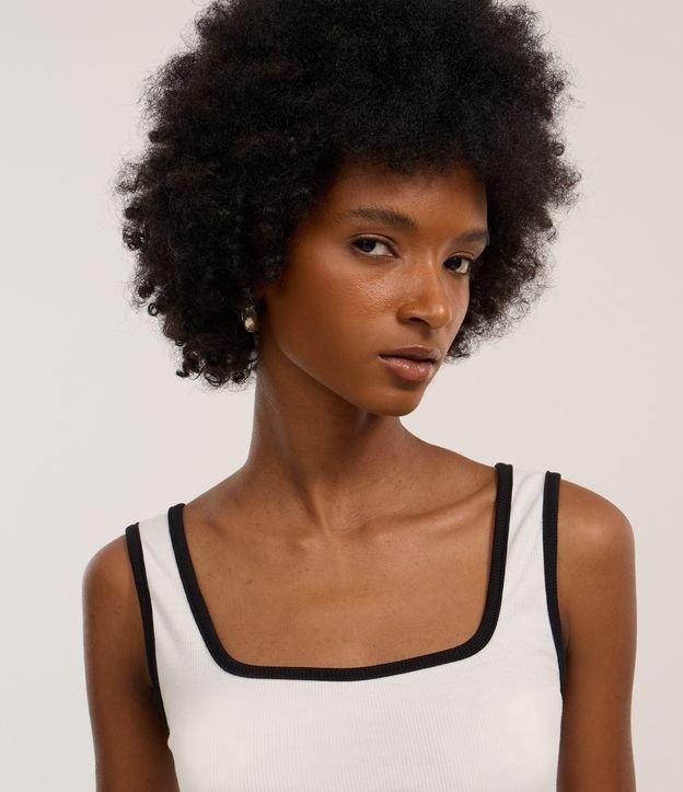 Blusa Regata em Ribana com Acabamento Contrastante - 1