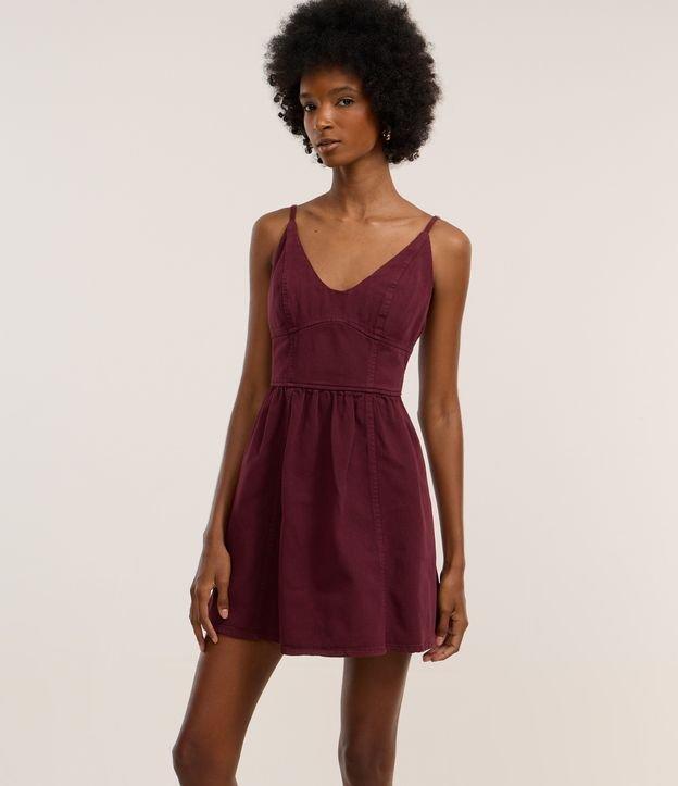 Vestido Curto em Jeans com Algodão Agroecológico e Alças Reguláveis - 1